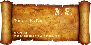 Mercz Rafael névjegykártya